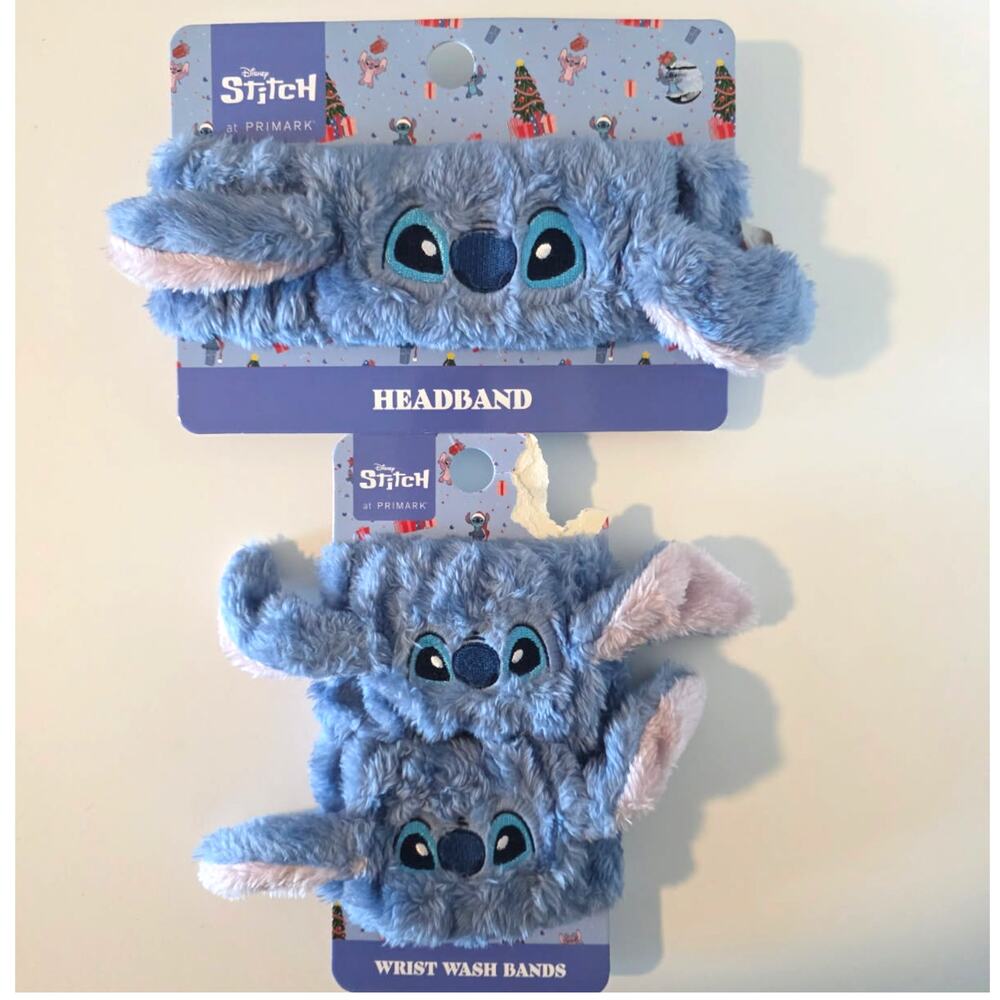 Disney Stitch Plush Headband and Wrist Wash Bands set - Picture 2 of 3